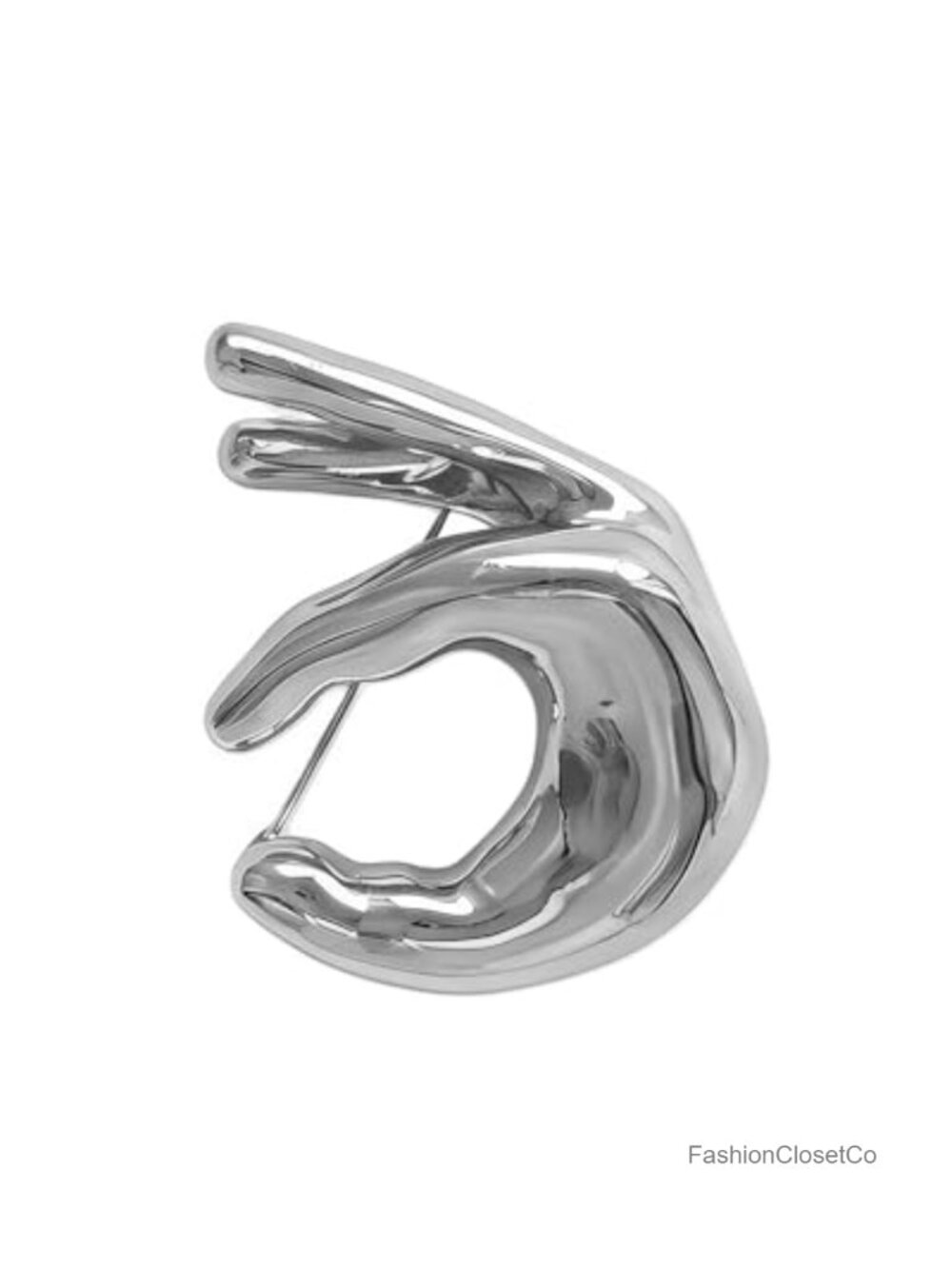 Hand Shaped Metal Brooch Pin Unisex Vintage Sweater Suit Jacket Decoration